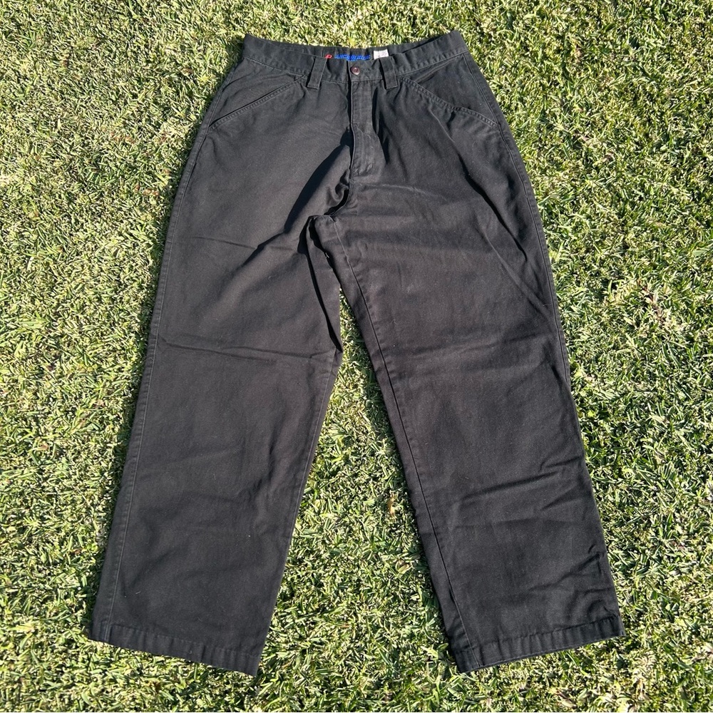 Anchor blue beyond baggy black pants